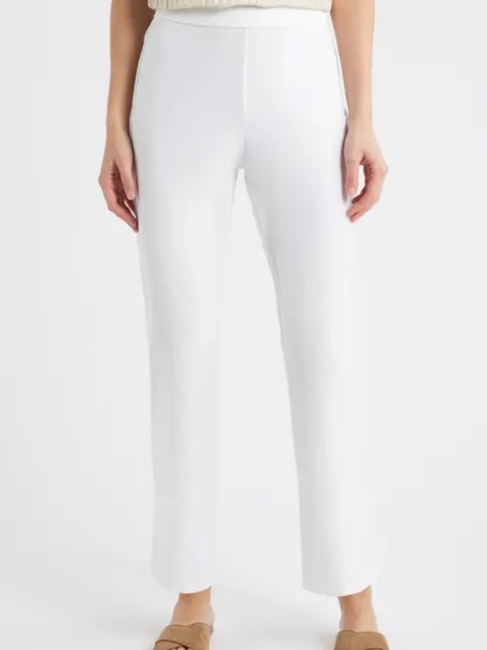 Eileen Fisher White Straight Leg Ankle Pants XS